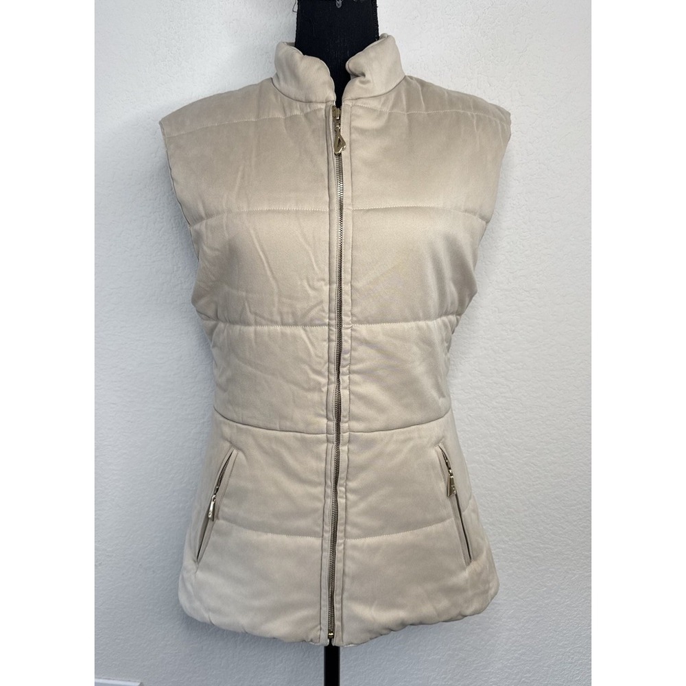 Escada Margaretha Ley Quilted Puffer Vest Sz 36 US 4 Neutral Old Money Vtg‎